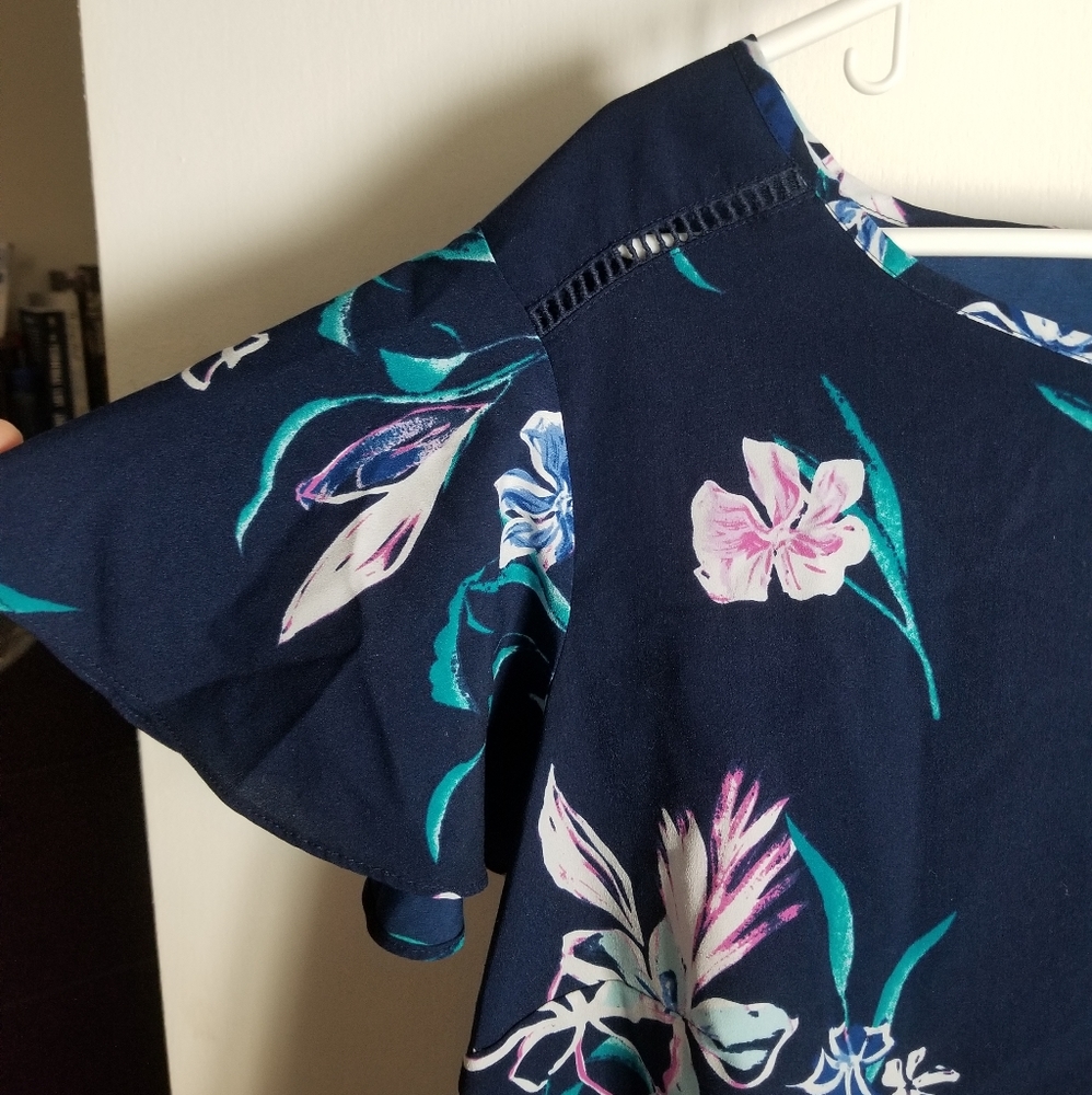 Lane Bryant Flutter Sleeve Floral Top
